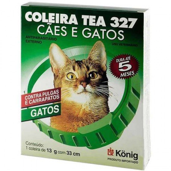 COLEIRA ANTIPARASITÁRIA TEA KÖNIG 33 CM PARA GATOS – 13 G