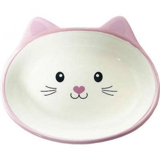 COMEDOURO DE PORCELANA CAT ROSA