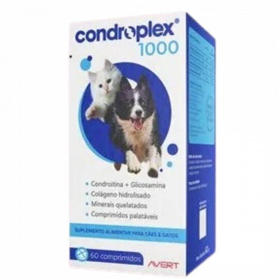 Condroplex 1000 para Cães e Gatos 60 Comprimidos