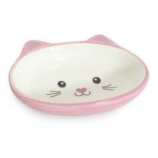 COMEDOURO DE PORCELANA CAT ROSA