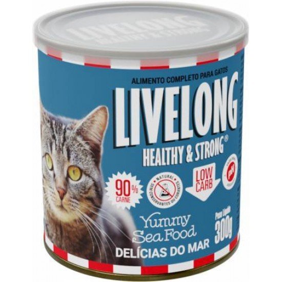 ALIMENTO ÚMIDO PARA GATOS DELICIAS DO MAR LIVELONG 300G ALIMENTO ÚMIDO PARA GATOS DELICIAS DO MAR LIVELONG 300G