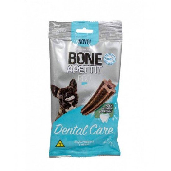 SNACK SUPER PREMIUM BONE APETTIT PRÓ DENTAL CARE PARA CÃES DE RAÇAS PEQUENAS E MÉDIAS 45G