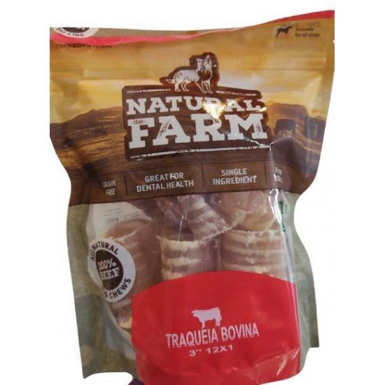 OSSO 3 TRAQUEIA COM 12 UNIDADES PARA CÃES NATURAL FARM