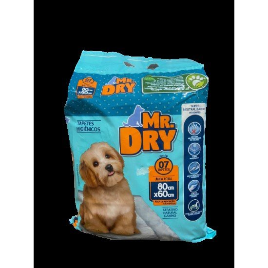 TAPETE HIGIÊNICO PARA CÃES MR. DRY 7 UNIDADES 80X60