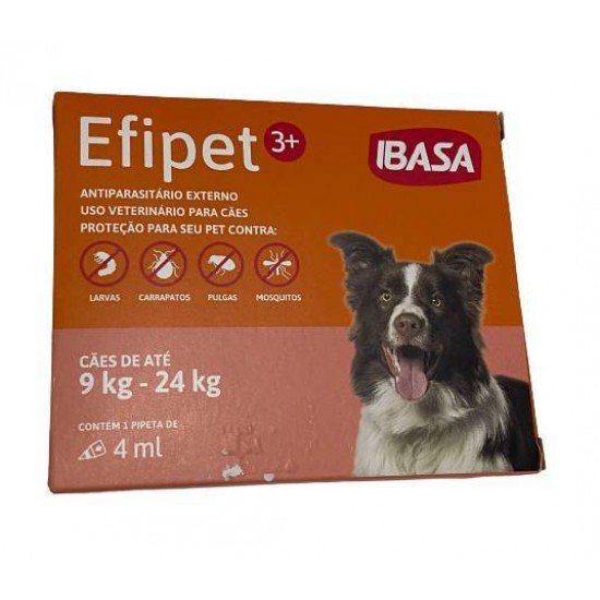 ANTIPARASITÁRIO EXTERNO EFIPET 3+   DE 09 A 24KG   4,0ML IBASA