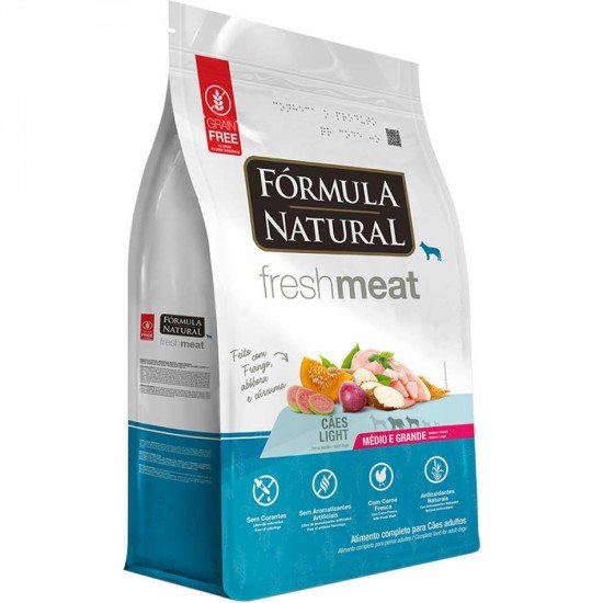 Ração Seca Fórmula Natural Fresh Meat Cães Light Raças Médias e Grandes