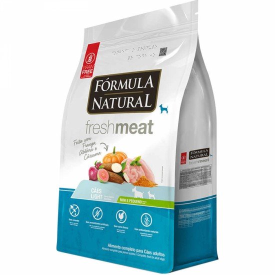 Ração Seca Fórmula Natural Fresh Meat Cães Light Raças Mini e Pequena