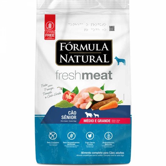 Ração Seca Fórmula Natural Fresh Meat Cães Sênior Raças Médias e Grandes