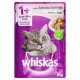 RAÇÃO ÚMIDA WHISKAS SACHÊ PARA GATOS ADULTOS SABOR SALMÃO AO MOLHO - 85G