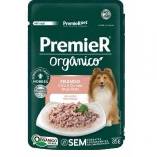 RAÇÃO ÚMIDA SACHÊ PREMIER ORGÂNICO CÃES ADULTOS FRANGO 85G