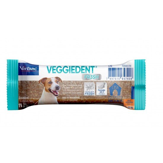 TIRAS MASTIGÁVEIS VIRBAC VEGGIEDENT FR3SH PARA CÃES DE 5 A 10 KG UNIDADE