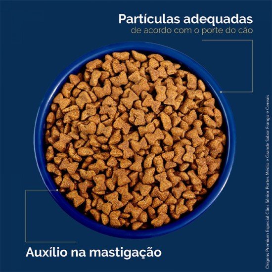 Ração Origens Cães Sênior Médio e Grande Frango e Cereais