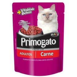 RAÇÃO ÚMIDA PRIMOGATO SACHÊ SABOR CARNE PARA GATOS ADULTOS - 85G RAÇÃO ÚMIDA PRIMOGATO SACHÊ SABOR CARNE PARA GATOS ADULTOS - 85G
