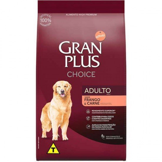 RAÇÃO GUABI GRANPLUS CHOICE FRANGO E CARNE PARA CÃES ADULTOS