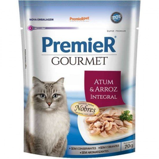 RAÇÃO PREMIER PET GOURMET SACHÊ ATUM PARA GATOS ADULTOS 70G RAÇÃO PREMIER PET GOURMET SACHÊ ATUM PARA GATOS ADULTOS 70G
