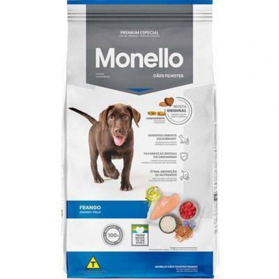 RAÇÃO SECA MONELLO PREMIUM ESPECIAL  FRANGO PARA CÃES FILHOTES