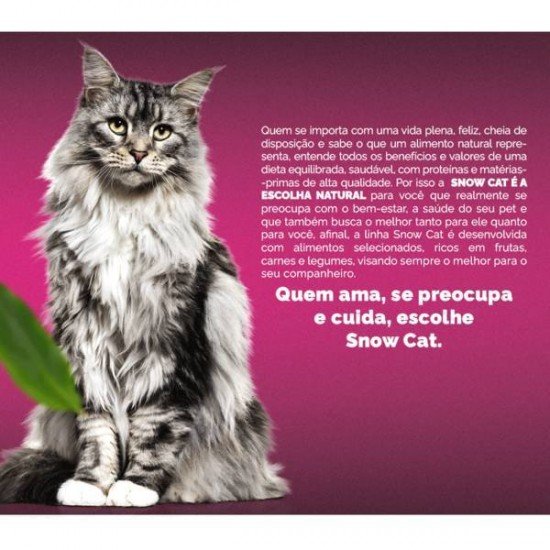 RAÇÃO SECA SNOW CAT PERU COM MAÇÃ PARA GATOS CASTRADOS