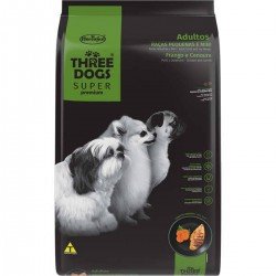 Ração Seca Three Dogs Super Premium Frango e Cenoura para Cães Adultos Raças Pequenas e Mini Ração Seca Three Dogs Super Premium Frango e Cenoura para Cães Adultos Raças Pequenas e Mini