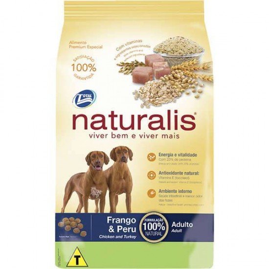 RAÇÃO TOTAL NATURALIS FRANGO E PERU PARA CÃES ADULTOS 15KG