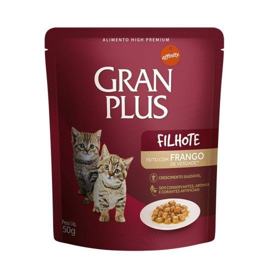 RAÇÃO ÚMIDA AFFINITY PETCARE GRANPLUS SACHÊ  FRANGO PARA GATOS FILHOTES