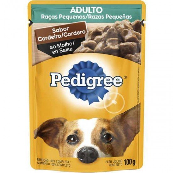 RAÇÃO ÚMIDA PEDIGREE SACHÊ CORDEIRO AO MOLHO PARA CÃES ADULTOS DE RAÇAS PEQUENAS 100G