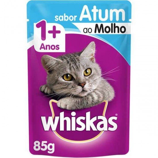 RAÇÃO WHISKAS SACHÊ ATUM PARA GATOS ADULTOS - 85 G