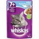 RAÇÃO ÚMIDA WHISKAS PARA GATOS ADULTOS 7+ ANOS SACHÊ SABOR PEIXE AO MOLHO - 85G