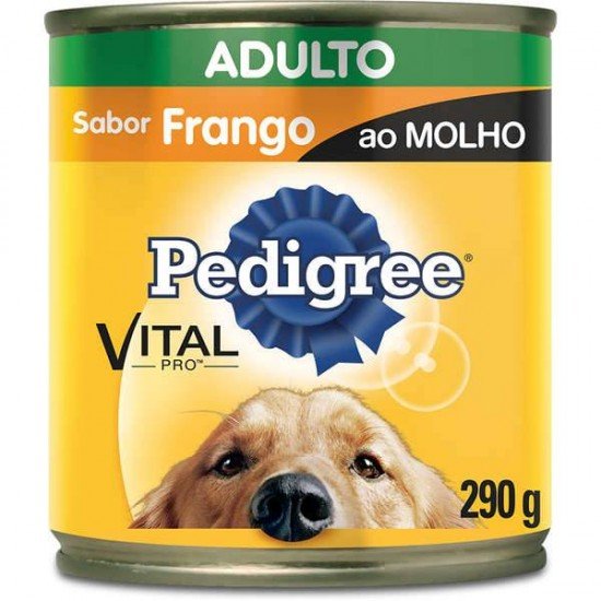 RAÇÃO ÚMIDA PEDIGREE LATA FRANGO AO MOLHO PARA CÃES ADULTOS - 290G
