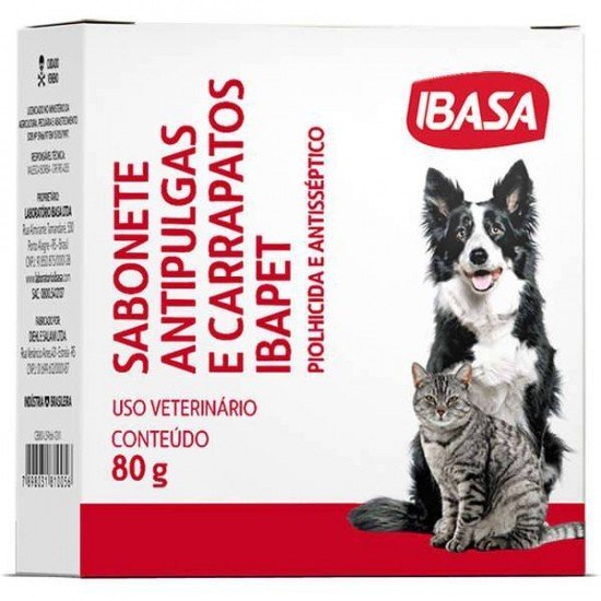 SABONETE IBASA ANTIPULGAS IBAPET PARA CÃES E GATOS - 80 G SABONETE IBASA ANTIPULGAS IBAPET PARA CÃES E GATOS - 80 G