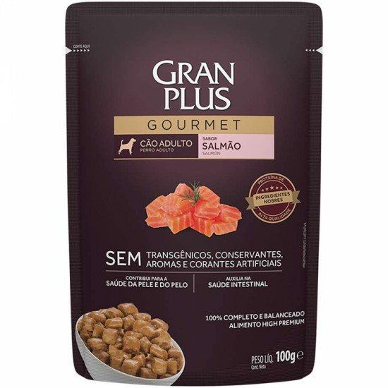 Ração Úmida GranPlus Menu Sachê Salmão para Cães Adultos