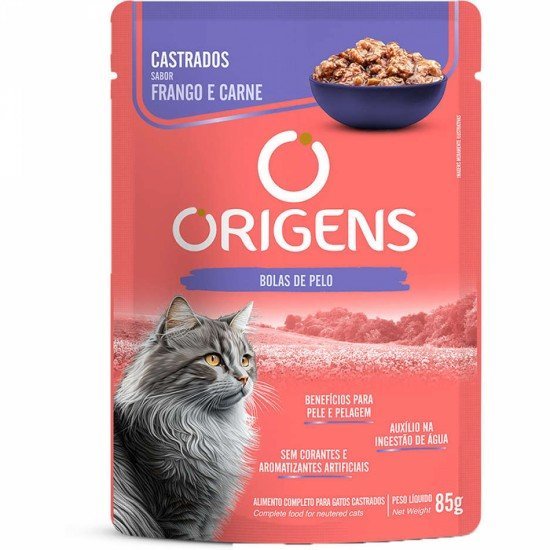 Ração Úmida Origens Frango e Carne para Gatos Castrados