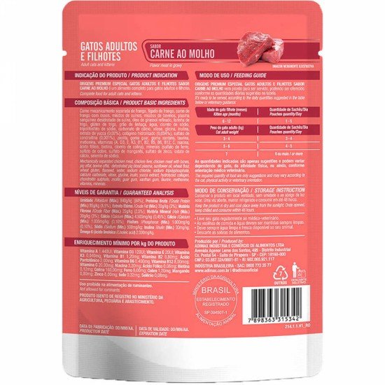Ração Úmida Origens Carne ao Molho para Gatos Ração Úmida Origens Carne ao Molho para Gatos