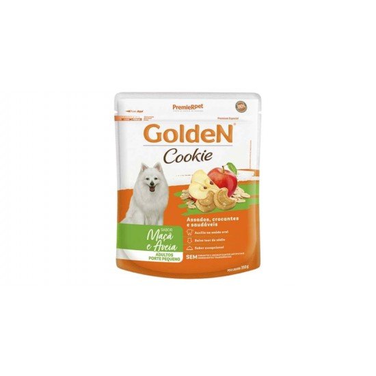 BISCOITO GOLDEN COOKIE PARA CÃES ADULTOS DE PORTE PEQUENO SABOR MAÇÃ E AVEIA 350G