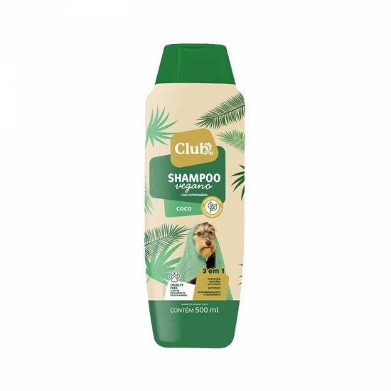 Shampoo Vegano 3 em 1 Coco 500mL  Club Pet