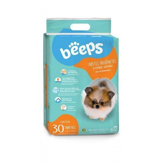 TAPETE HIGIÊNICO BEEPS PUPPY PADS PARA CÃES 30 UNIDADES