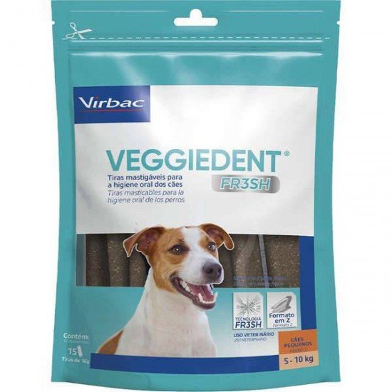 TIRAS MASTIGÁVEIS VIRBAC VEGGIEDENT FR3SH PARA CÃES