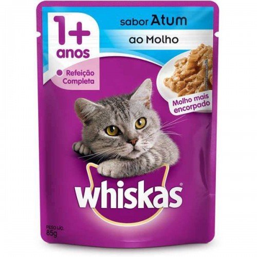 RAÇÃO WHISKAS SACHÊ ATUM PARA GATOS ADULTOS - 85 G